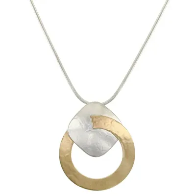 Large Ring with Rounded Square Necklace