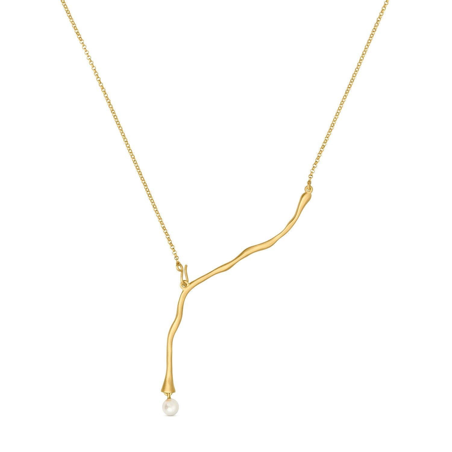333343G Eclat bar neck with pearl, gold