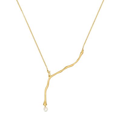333343G Eclat bar neck with pearl, gold