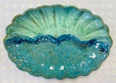 Lg Oval Scallop Platter
