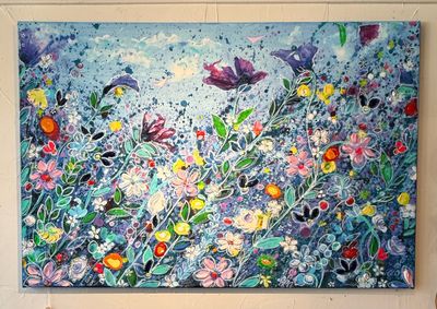 Secret Garden  24" X 36" Embellished Giclee On Canvas