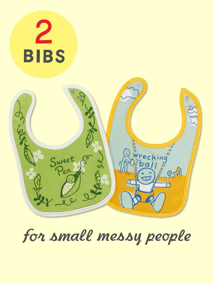 Sweet Pea/Wreck Ball Baby Bibs