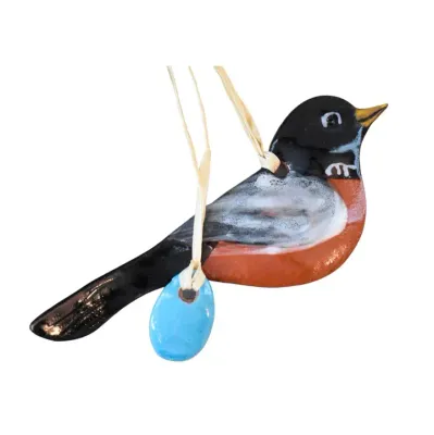 Robin with Egg Ornament SEASONAL MERCH NO RETURN