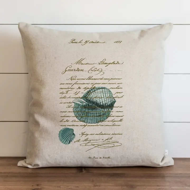 French Shell Pillow 16 X16 Natural