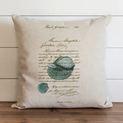 French Shell Pillow 16 X16 Natural