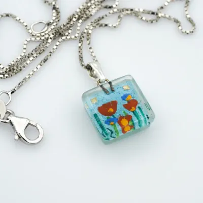 Stream Flowers Charm Pendant
