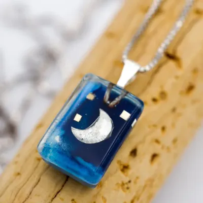 Blue Moon Charm - 18" Pendant