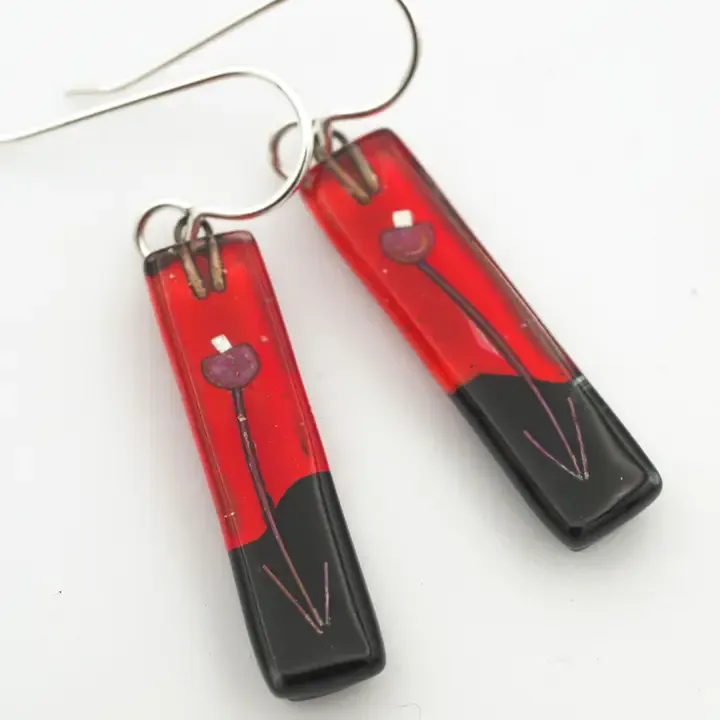 Night Flowers Medium Bars Dangle Earrings
