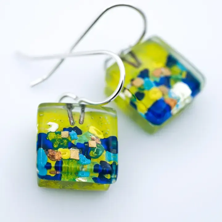 Garden Cube Dangle Earrings