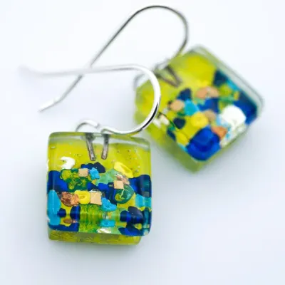 Garden Cube Dangle Earrings