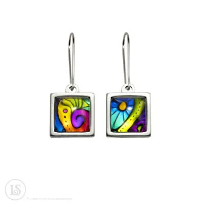 Abstract Dreams #2 Dangle Earrings - Silver-tone Stainless Steel