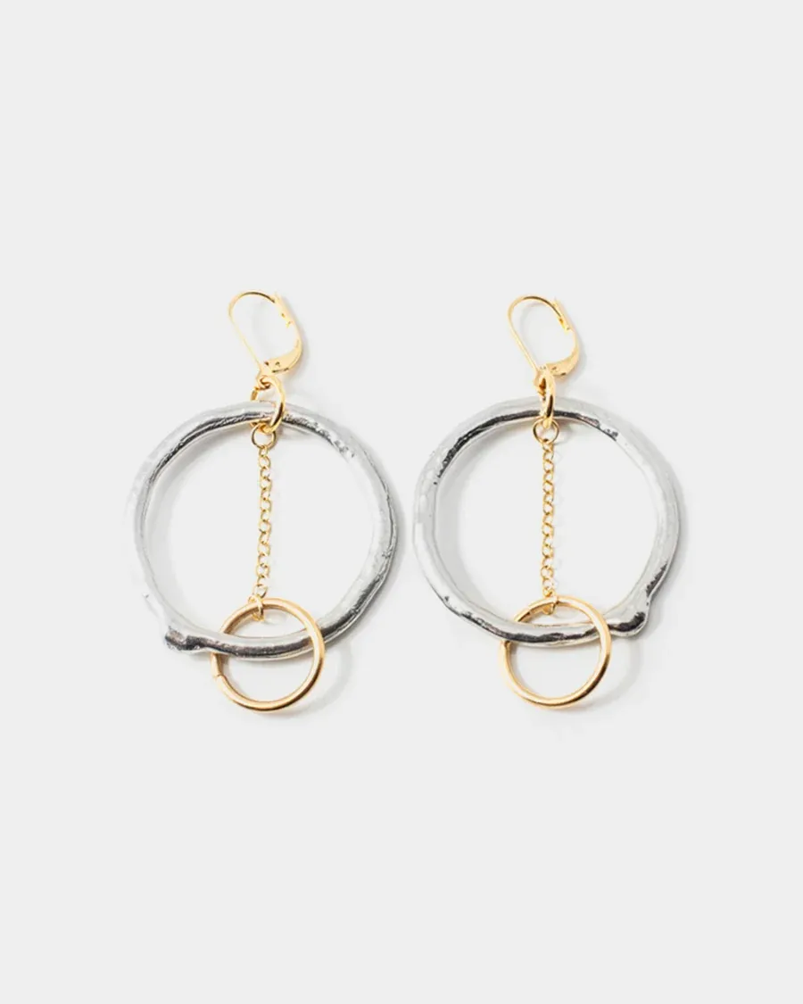 Miota Silver and Gold Earrings