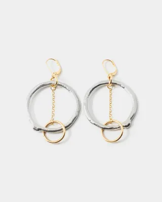 Miota Silver and Gold Earrings