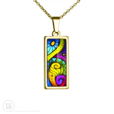 Abstract Dreams #2 Pendant - Gold-tone Stainless Steel
