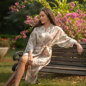 Bow Bouquet Floral Cotton Kimono
