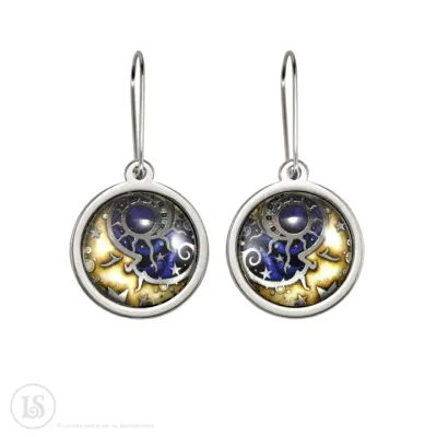 Harvest Moon Dangle Earrings - Silver-tone Stainless Steel