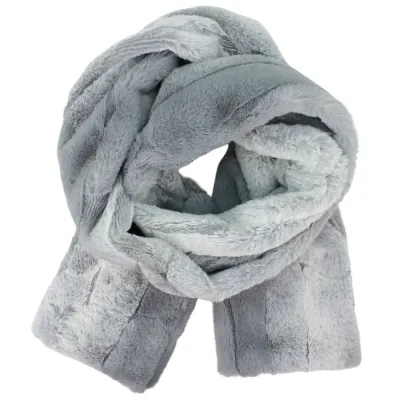 Faux Fur Oblong Scarf - 55 | Silver