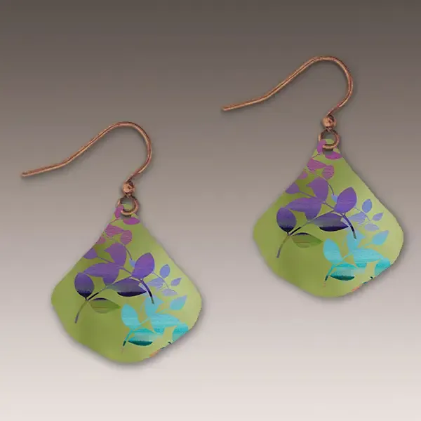33NG Electric Lime Foliage Ginkgo Handmade Earrings