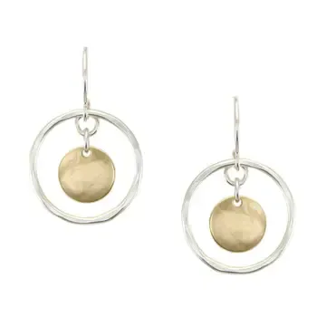 Small Hanging Disc Wire Earrings