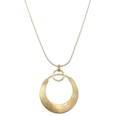 Crescent with Rings Long Necklace
