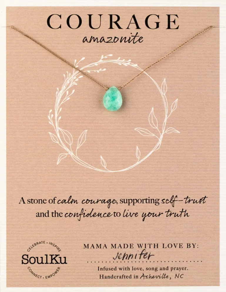 Amazonite Gemstone Necklace - Courage Gift Women