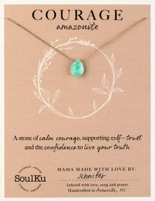 Amazonite Gemstone Necklace - Courage Gift Women