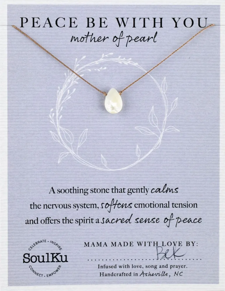 Mother of Pearl Gemstone Necklace - Dainty Gift Women