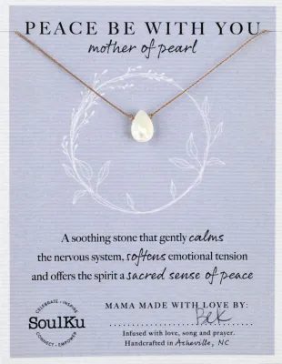 Mother of Pearl Gemstone Necklace - Dainty Gift Women