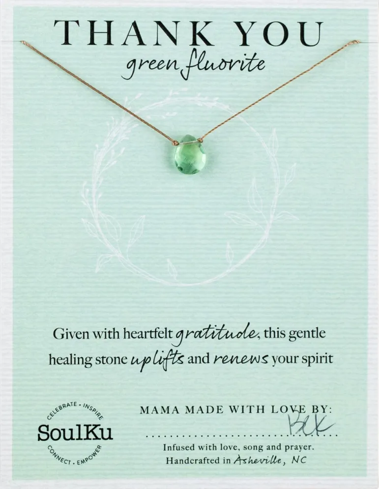 Green Fluorite Gemstone Necklace - Thank You Gift Women