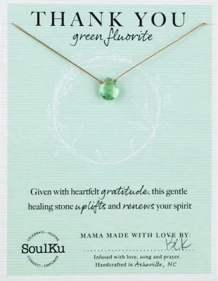 Green Fluorite Gemstone Necklace - Thank You Gift Women