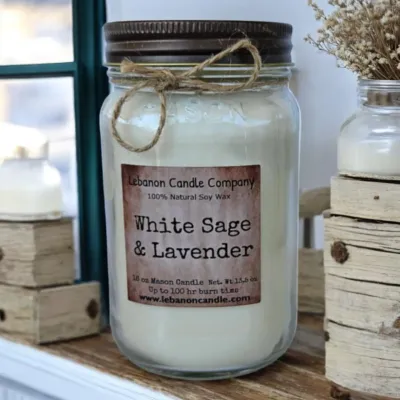 White Sage &amp; Lavender Candle