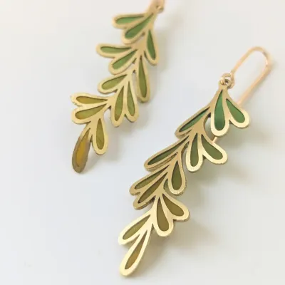 Fern Earrings Green