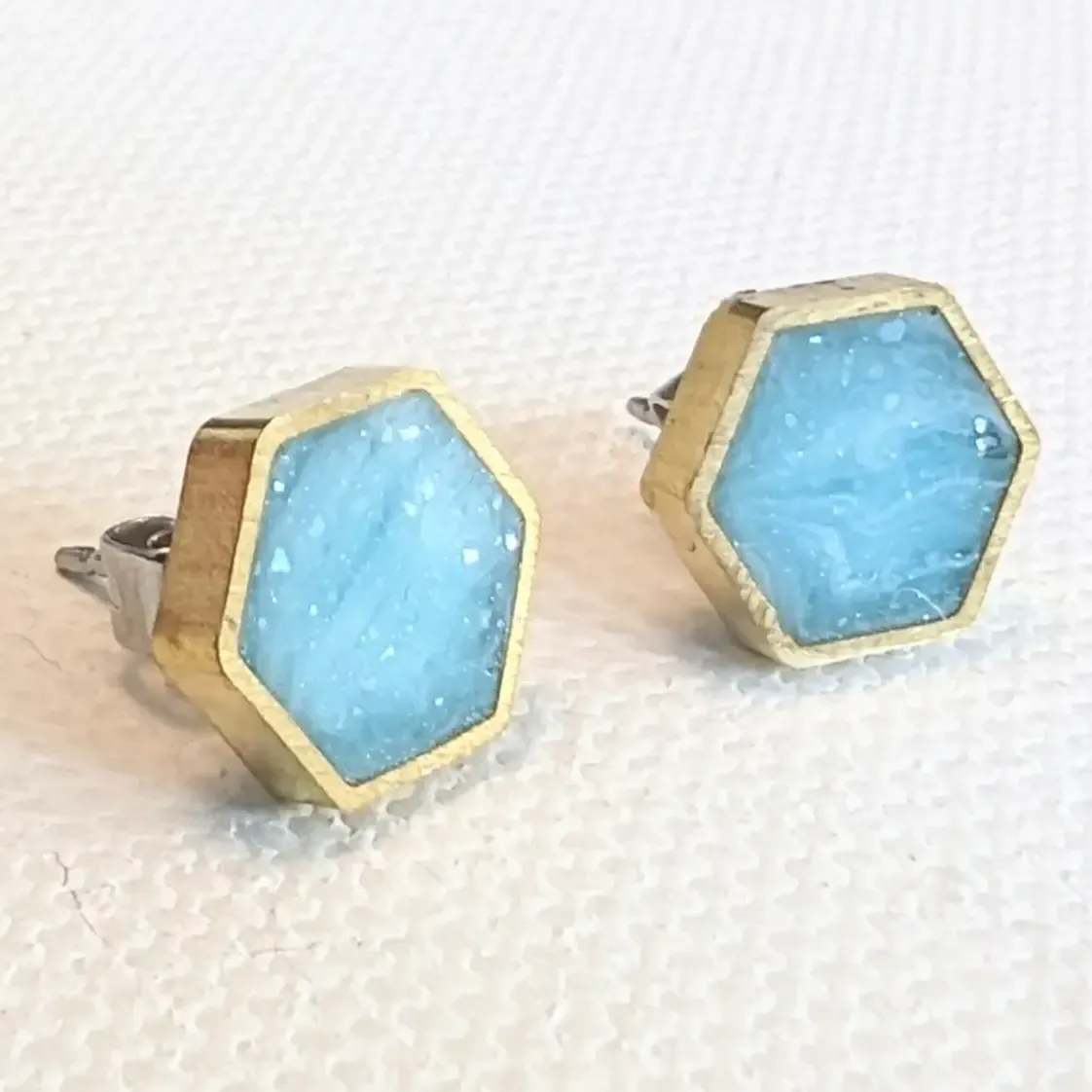 Mini Hexagon Stud Earrings