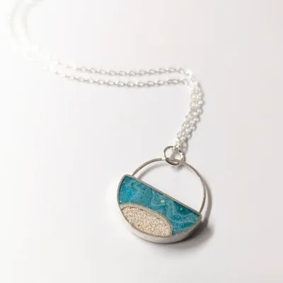 Half Circle Necklace Sterling Silver