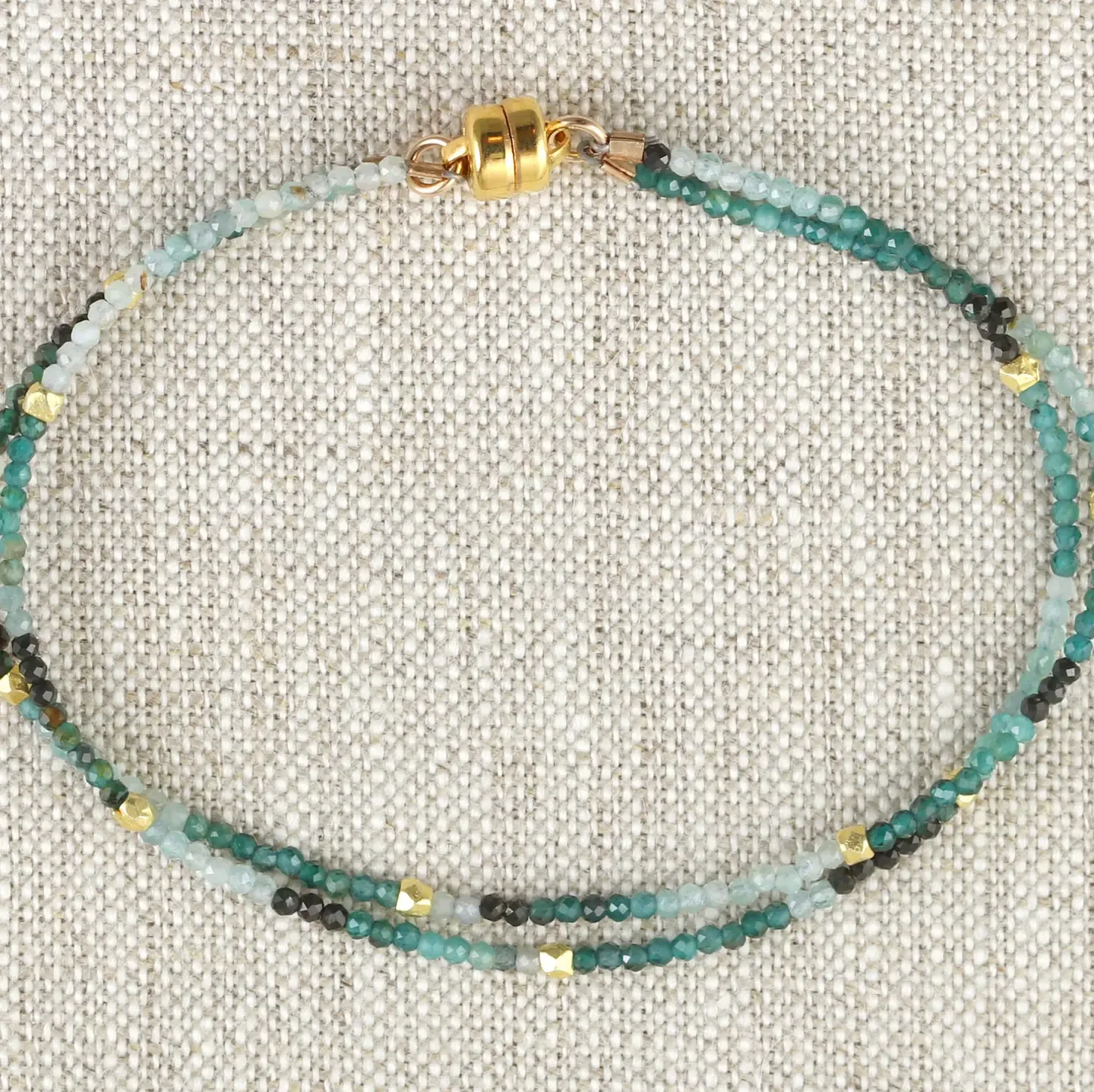 B-2966 GOLD MAGNETIC BRACELET - 7” GRANDIEDERITE 2 STRAND