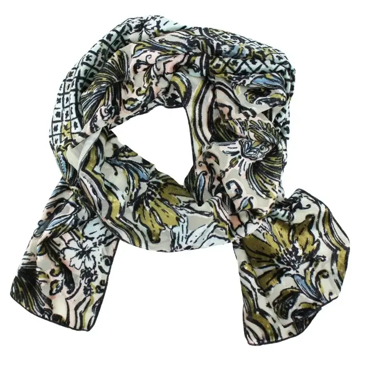 Burnout Velvet Scarf - A981 | Pink