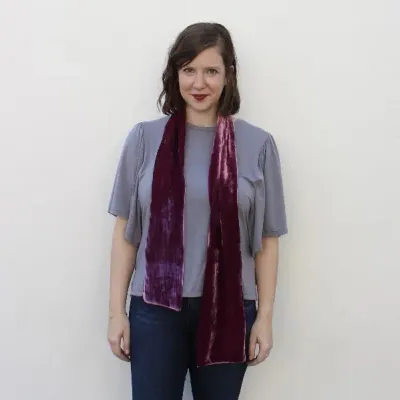Silk Velvet Oblong Scarf - Orchid