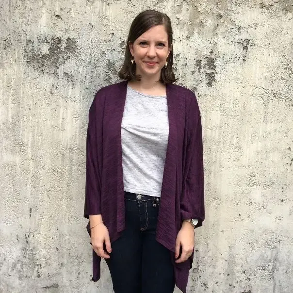 Heather Jersey Wrap - Purple