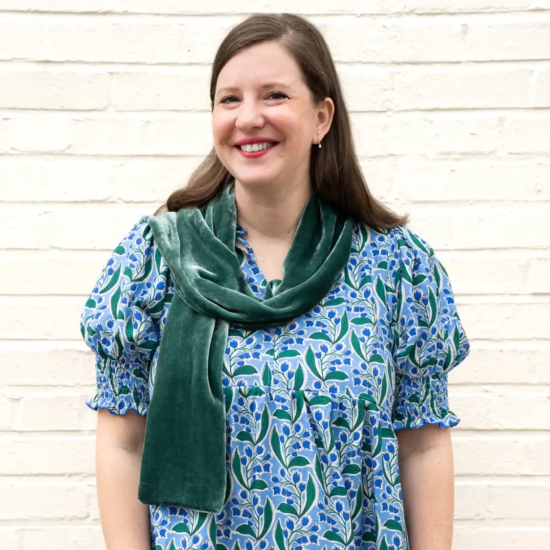 Silk Velvet Oblong Scarf - Cedar