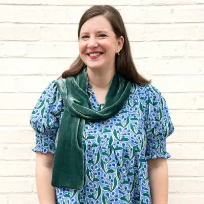 Silk Velvet Oblong Scarf - Cedar