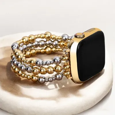 Sterling Gold Stretch Apple Watch Strap Small - Fits 5.75-6.25 inch wrists