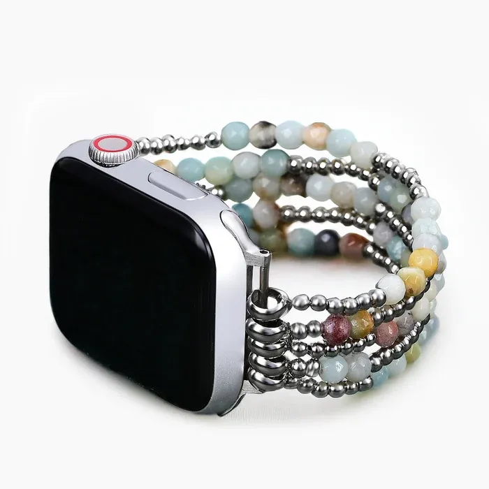Amazonite Brilliance Stretch Apple Watch Strap Small - Fits 5.75-6.25 inch wrists