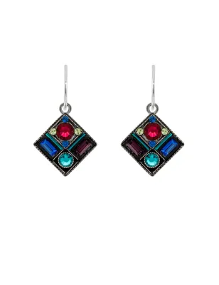 E784-JT Rainbow Diamond Shape Earrings