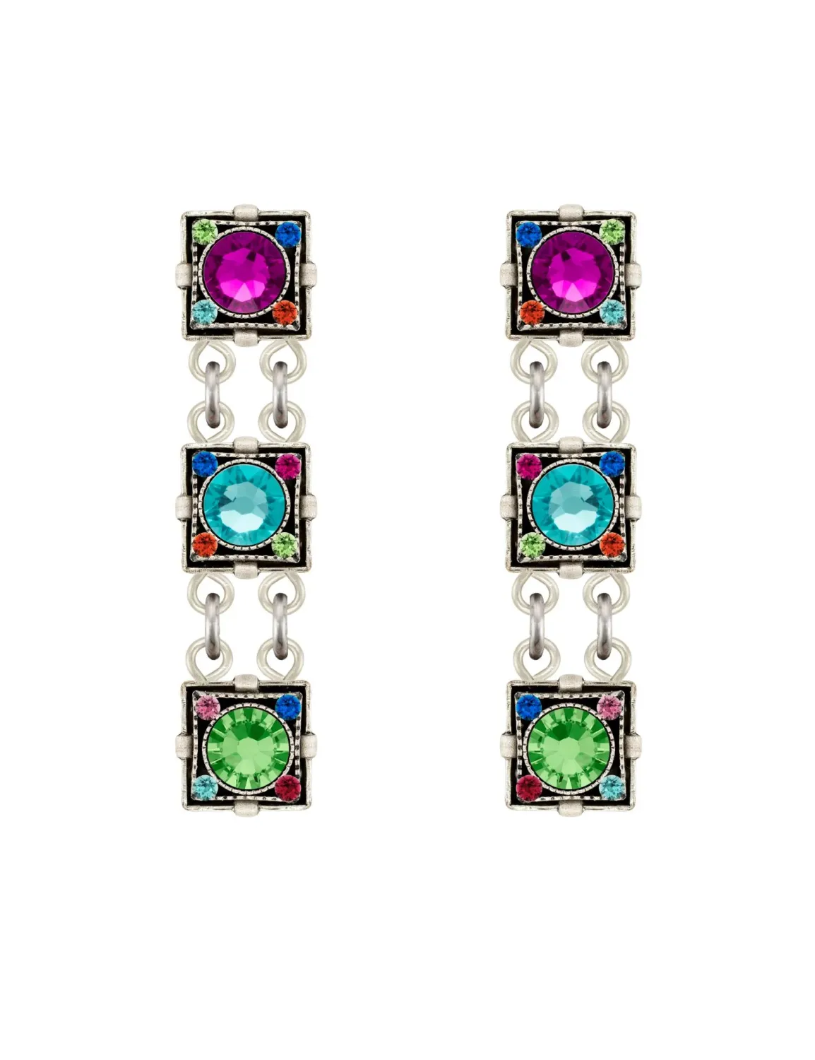 E698P-MC Architectural 3 Tier Post Earring