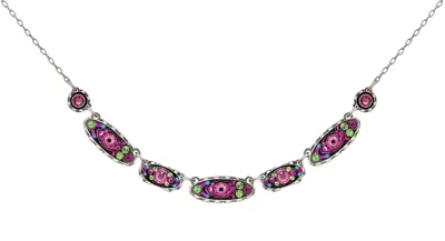 9147-ROSE Sparkle Oval Necklace
