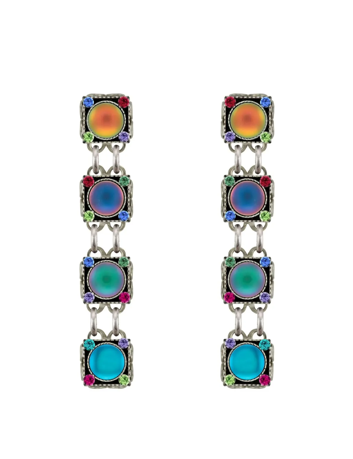 E795P-JT Moonlight Rainbow Linear w/Post Earrings