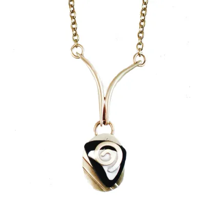 N3855 Splash Of Delight Necklace, Sterling, Brass &amp; Polymer Clay