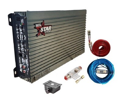 Starsound 12400w 4ch Amp with High End RCA 4G Wiring Kit