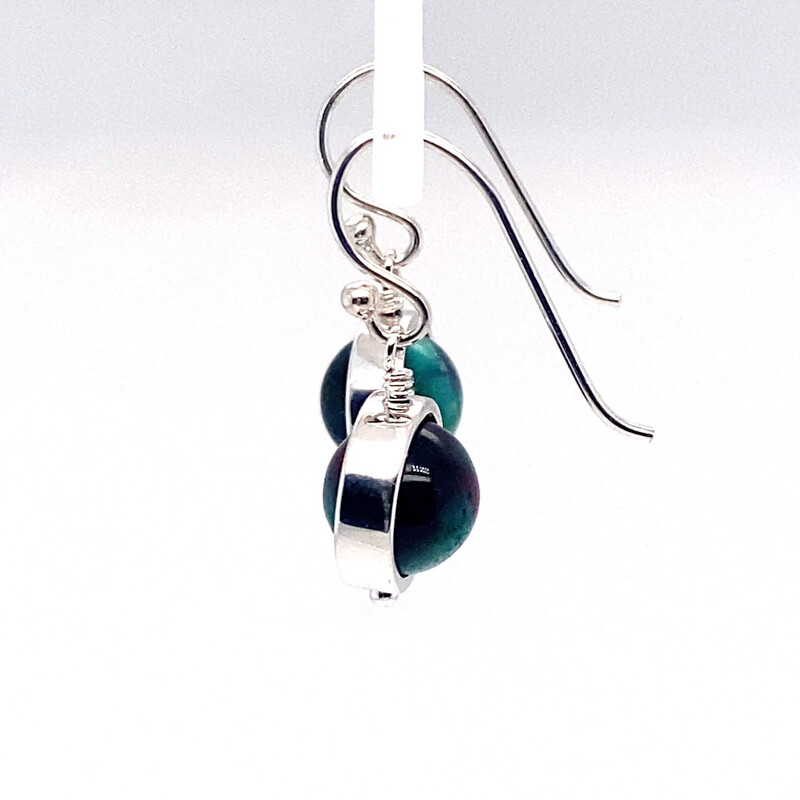 Green Tigers Eye Earrings