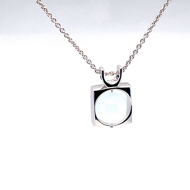 White Opal Square Pendant